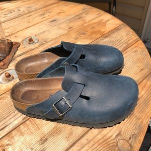 Navy Blue Birkenstock Sandal Boston Clogs
